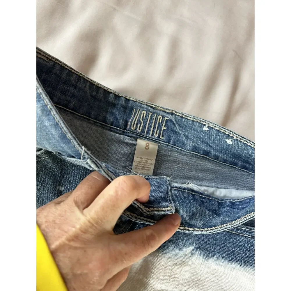 Justice Tie Dye Jean Cut Off Shorts size 8